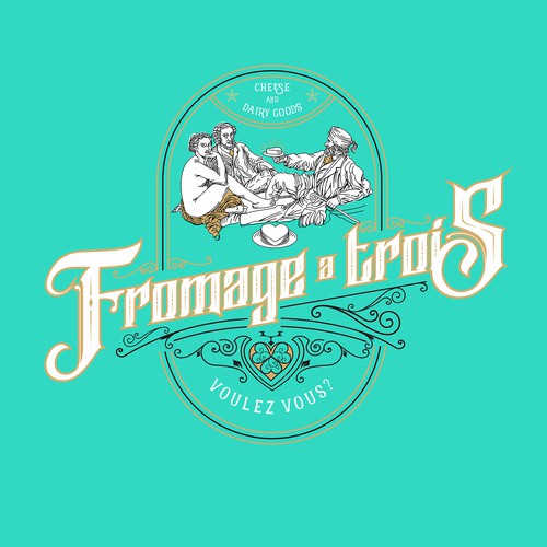 Vintage French-style logo with a scandalous twist! Design by F.canarin