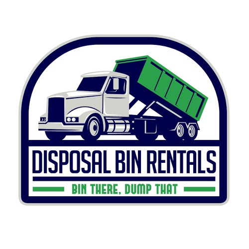 Cartoon-Style Truck Logo Design For Roll off Disposal Bin Rental Company Design by patrimonio