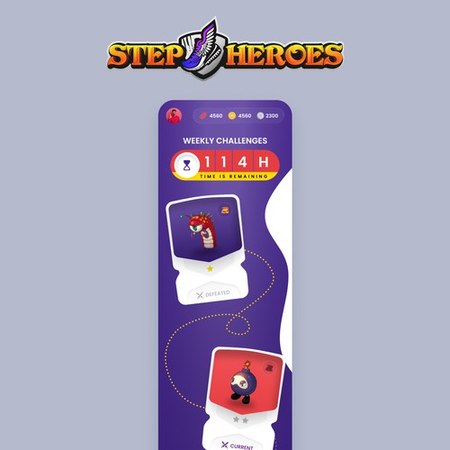 Design the app for StepHeroes, a new and innovate fitness game Design by MercClass