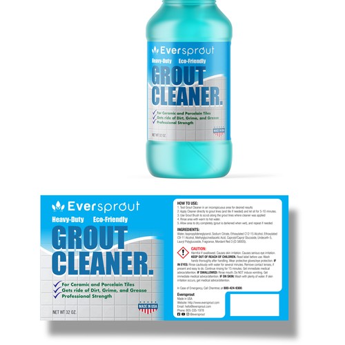 Product Label Design for Eco-Friendly Grout Cleaner Design by Methodologi