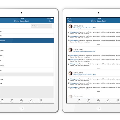 Two-screen design refresh for sales application on phone/tablet Design by uix design ✨