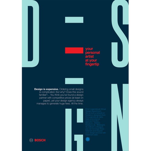 Flyer design for BOSCH; progressive service offering Design by Olivier Darbonville