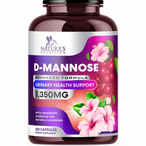 Colorful D-Mannose Design Needed for Nature's Nutrition Design réalisé par GenScythe