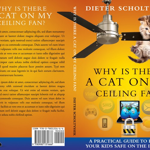 Book Cover for "Why is there a Cat on my Ceiling Fan?" Design by line14