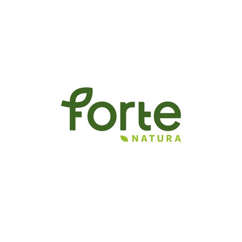 Forte Natura Logo that emphasizes on the word Forte (big) for natural health supplements Design by Luthvi Design