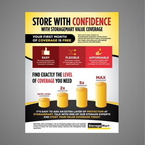International Use StorageMart Value Coverage Flyer Postcard, flyer or
