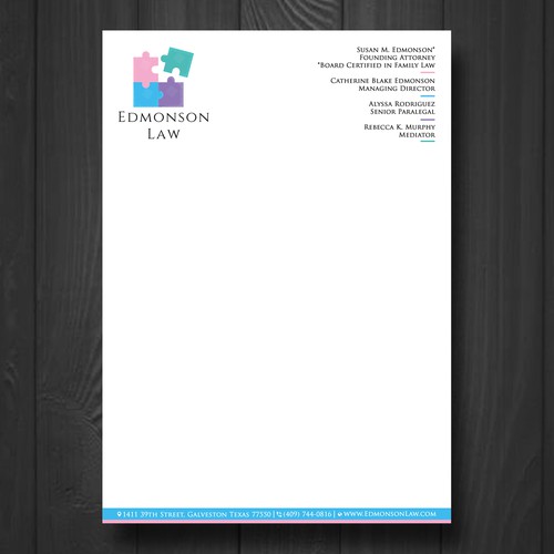 Striking New Modern Letterhead Needed for Law Firm Revival Design by PAPRI802030