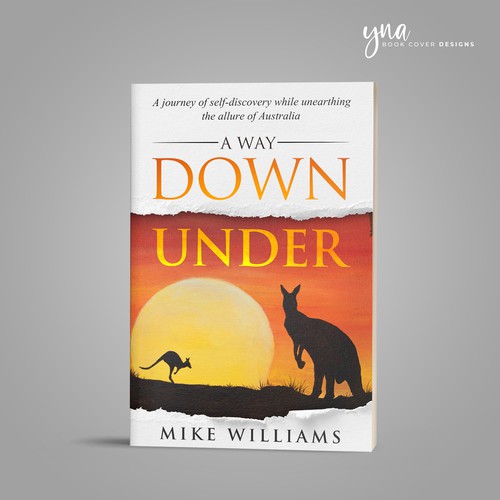 Full cover design for travel book A Way Down Under Design by Yna