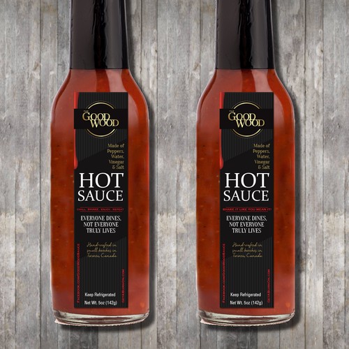 Bottle label for gourmet hot sauce -- a whole new approach to hot sauce marketing Design by OrangeCrush