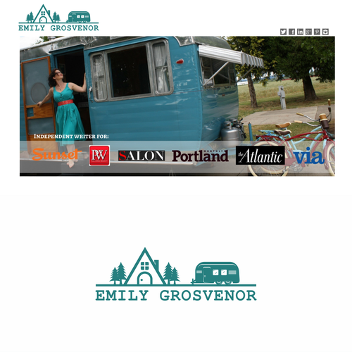 Create a vintage Airstream logo for a travel writer who wears many hats. Réalisé par chandra.k