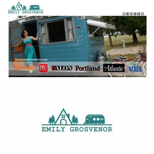 Create a vintage Airstream logo for a travel writer who wears many hats. Design por chandra.k