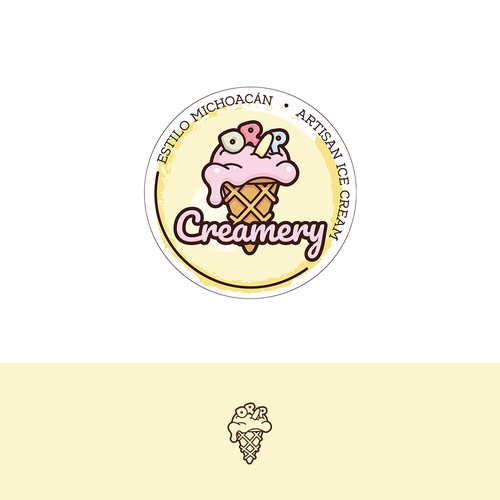 Design a hipster modern logo for an ice cream shop that people will melt for. デザイン by AR3Designs