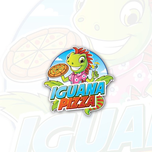 Create a playful logo for Caribbean "Iguana Pizza" restaurant Design by BROXinc