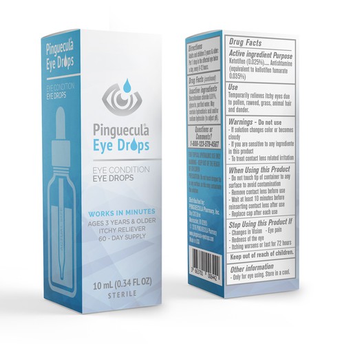 Small and Simple Eye Dropper Box for Relieving Eye Drops Product