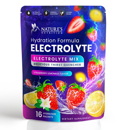 Refreshing Hydration Electrolytes Design Needed for Nature's Nutrition Design by Davi Giolo ★