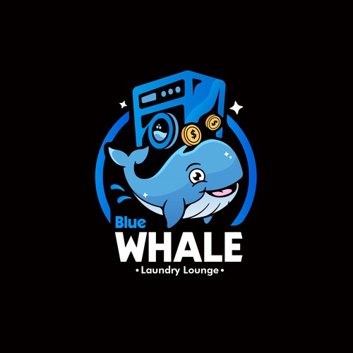 Unleash Your Creativity, Logo Design for "Blue Whale Laundry Lounge" Design by Chickvek.Labs