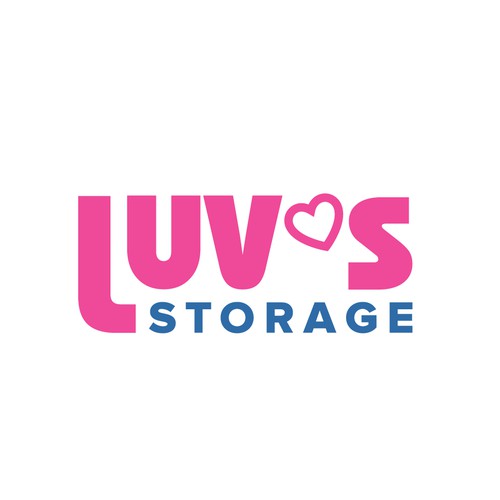 Luv’s Storage - modern logo with bright color Design by mami.studio