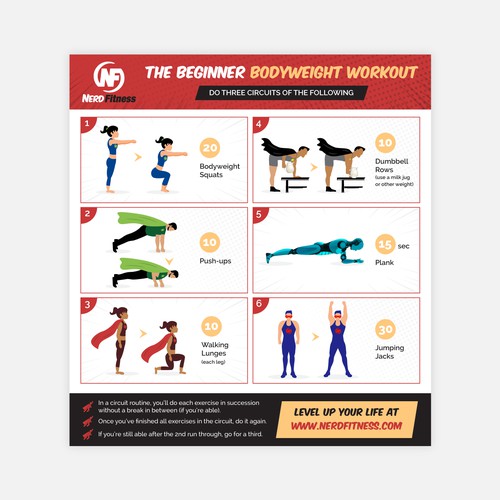 Get Fit Without Weights: Bodyweight Exercises [Chart] [Infographic