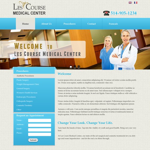 Les Cours Medical Centre needs a new website design Réalisé par J D