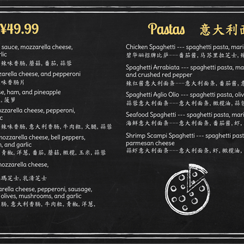 MilenaSTさんのDesign a Chalkboard Menu Board for a Gourmet Pizza Restaurantデザイン