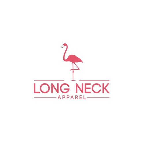 Create a unique yet simple logo of a flamingo for an apparel