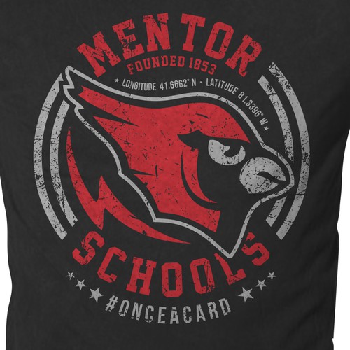 Create a cool, vintage tee for a school system to show its spirit