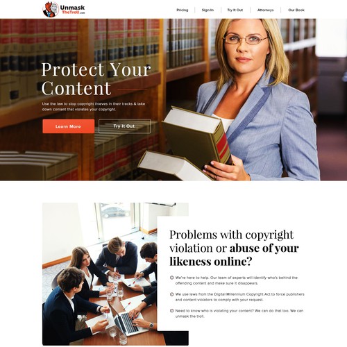 Create an elegant, striking website for a legal service Design by Shivom