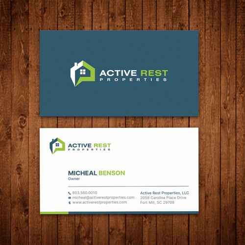 Modern Business Cards for Active Rest Properties Design by ™SF_Design™