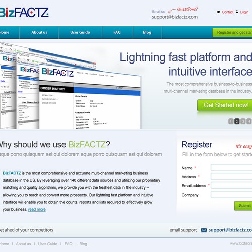 New website design wanted for BizFACTZ Réalisé par bearstone