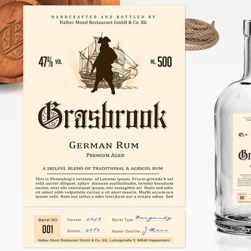 We need a Label for Premium German Rum! Product label contest