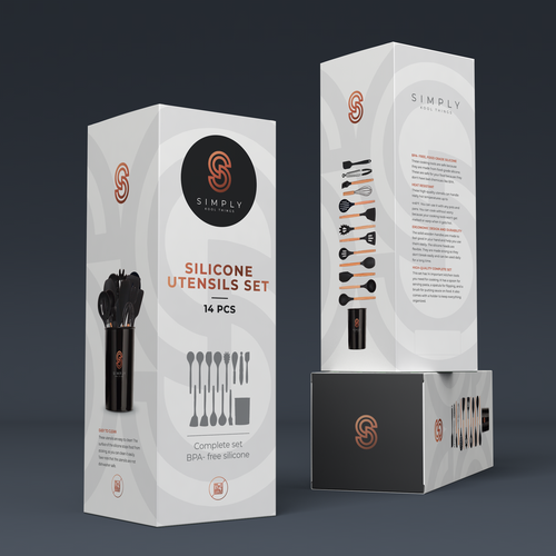 We need the best packaging for our Silicone Cooking Utensils Set Design by Han van Oss