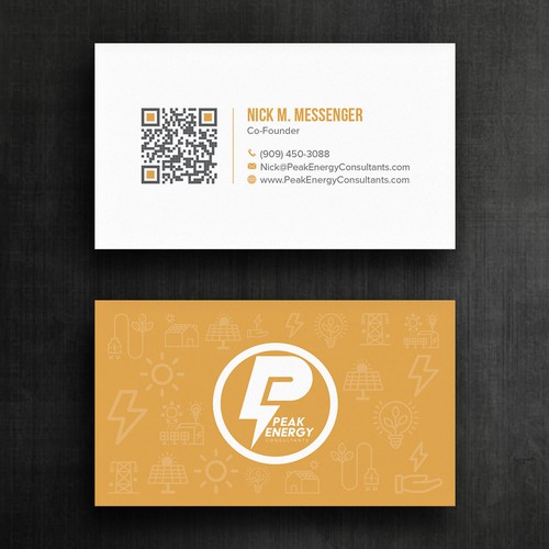 Modern Business Card Design for Electric Energy and Solar Company Design by Felix SH