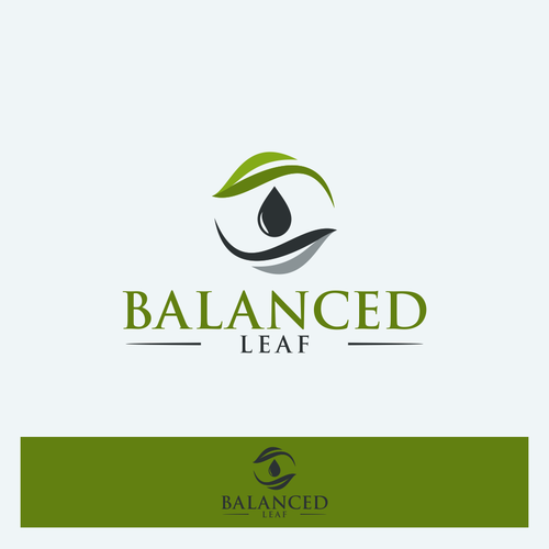 Abstract yin and yang leaf logo for new CBD Brand Design by BLACK PIG