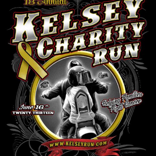 Unique souvenir t-shirt design for charity biker fundraiser event