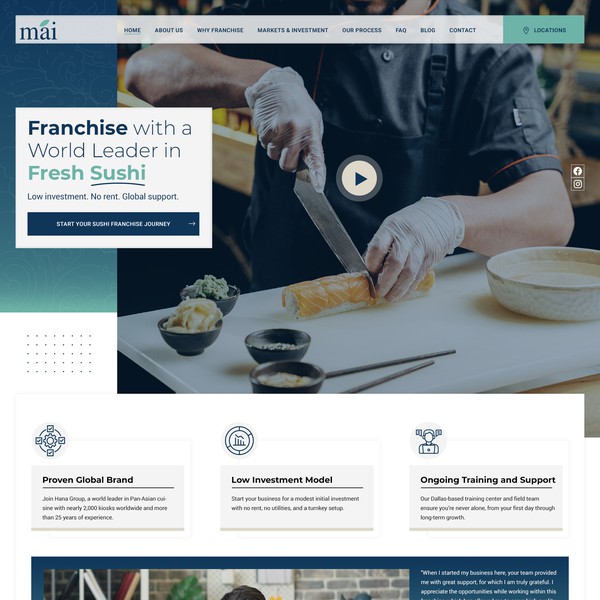 Website design for Sushi Franchise for Agency