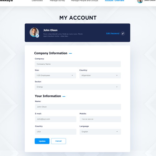 Fun and intuitive webpage for employee satisfaction survey! Design by FuturisticBug