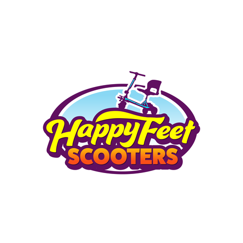 Fun, bright colored, modern logo for theme park scooter rental Design by jagokandank