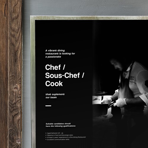 Job recruitment Poster for modern Premium Restaurant Design by @rysmrn