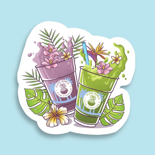 Acai Bowl Sticker medium or Large 