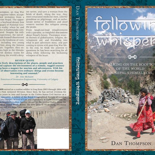 Design an exotic,  Nepal-themed travel book cover  Diseño de LilaM