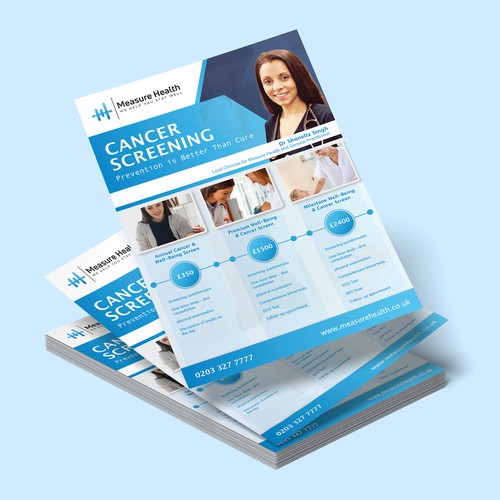 To design a leaflet/flyer to advertise my cancer-screening service. Design by Cleoalex