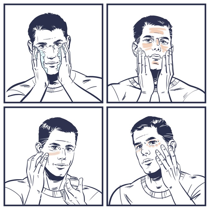 4 Fashion Style Sketches Of A Man Washing Face Easy Just