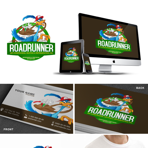 logo for Roadrunner Air Conditioning, Heating & Refrigeration, Inc. Design by Aga Ochoco