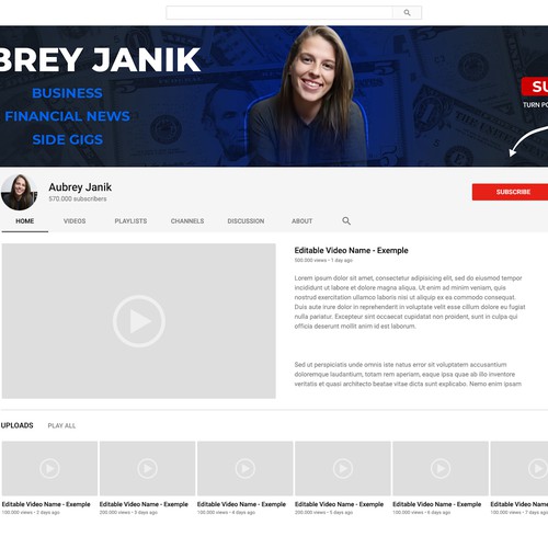 Banner Image for a Personal Finance/Business YouTube Channel Design by Lasmare