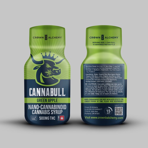 CANNABULL Nano-Cannabinoid Cannabis Syrup Design by Greyphic