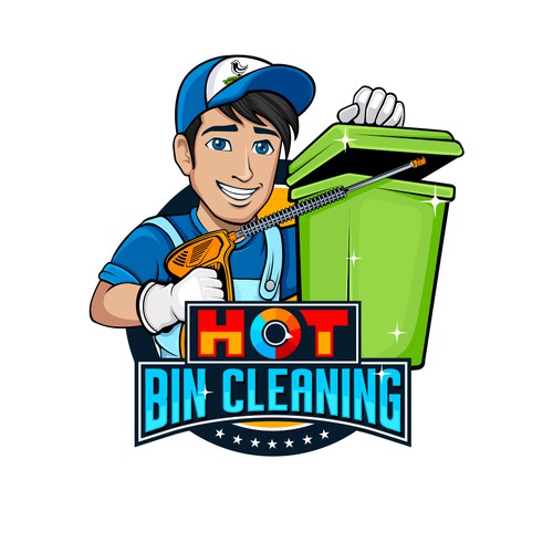 Hot Bins Cleaning - Trash Can Cleaning Design by dannyoval