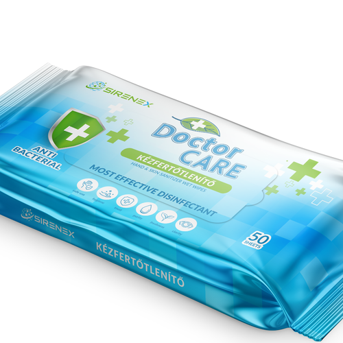 We need an eye-catching packaging for our disinfectant, hand sanitizer wet wipes Réalisé par zipaoui