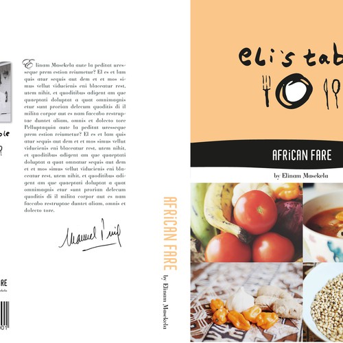 Food lover? Create a winning book cover for my up&coming cook book featuring African infused dishes! デザイン by smart.design