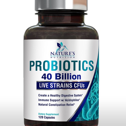 Nature's Nutrition Needs a "Beautiful Label" for our Probiotic Bottle. Design by sapienpack