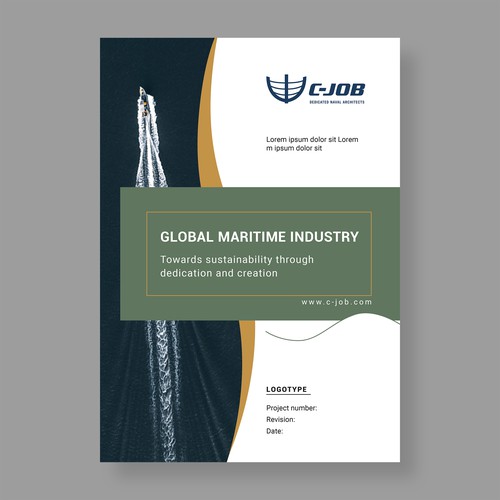 Innovative front cover/Word template to match ambitious sustainable maritime company Design by RicardoRS